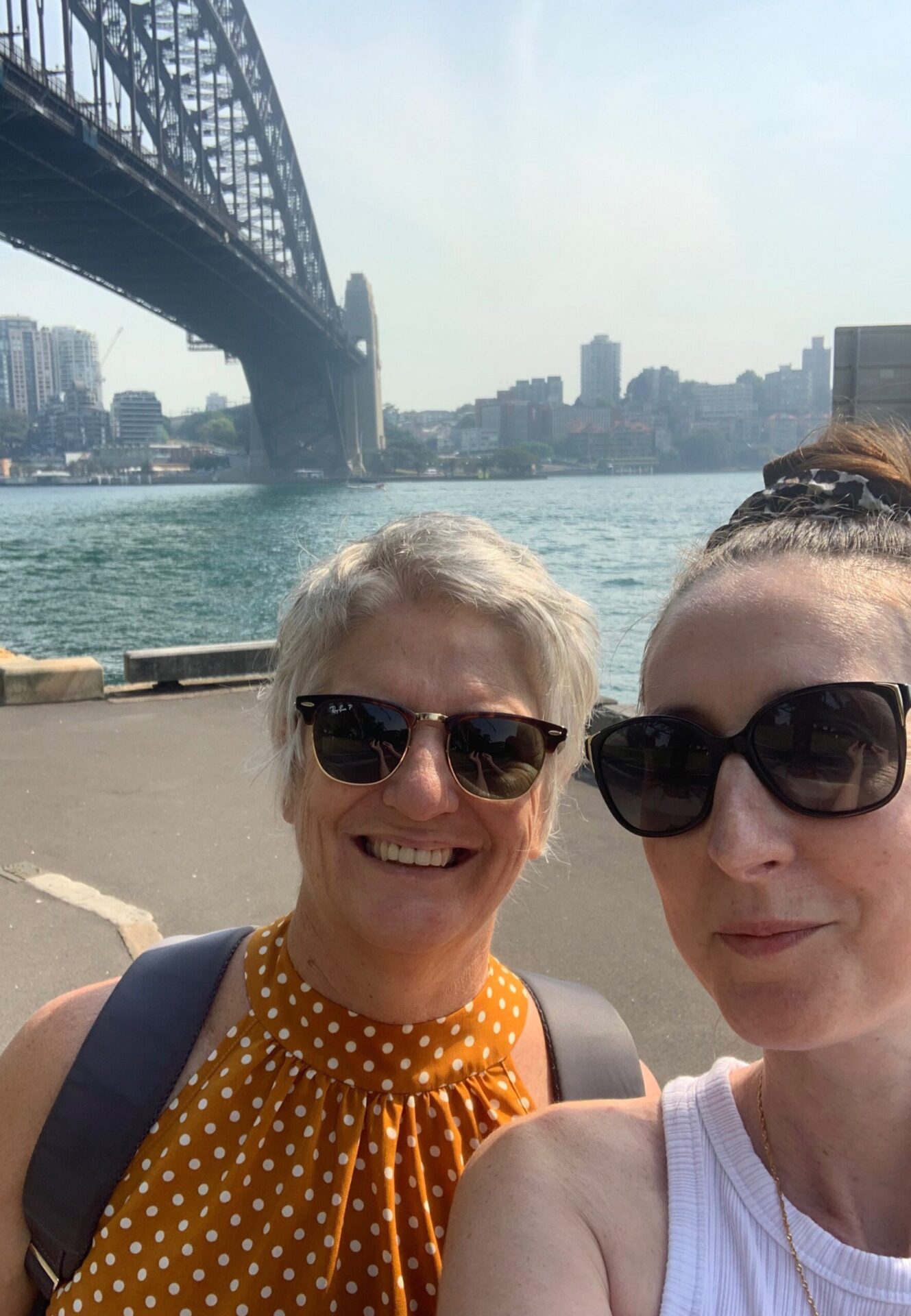 Cathy and Michelle at Sydney Harbour Bridge.