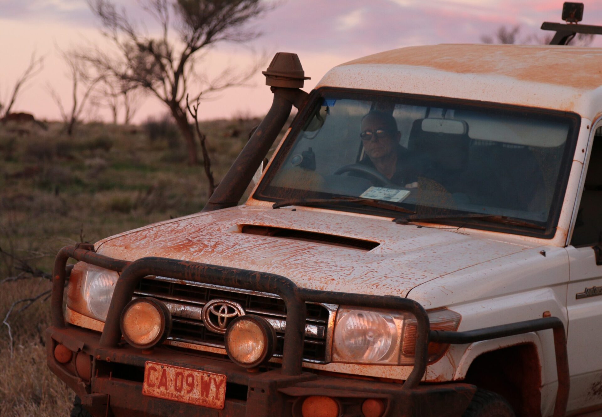 Ray seated in the Ambulance Troopy.