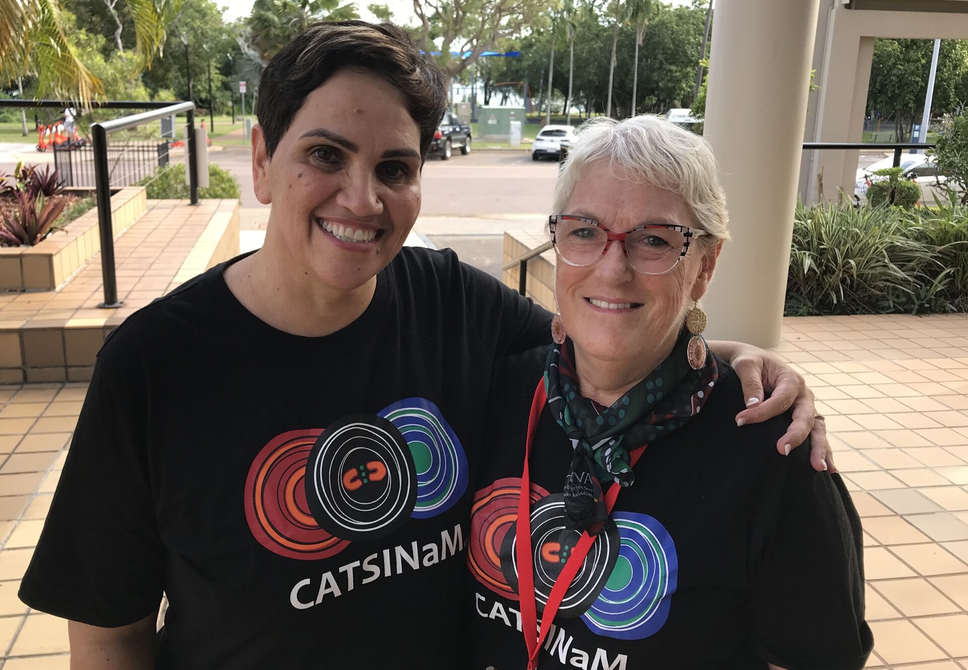 With Professor Roianne West at the CATSINaM 2021  Back to the Fire Conference in Darwin.