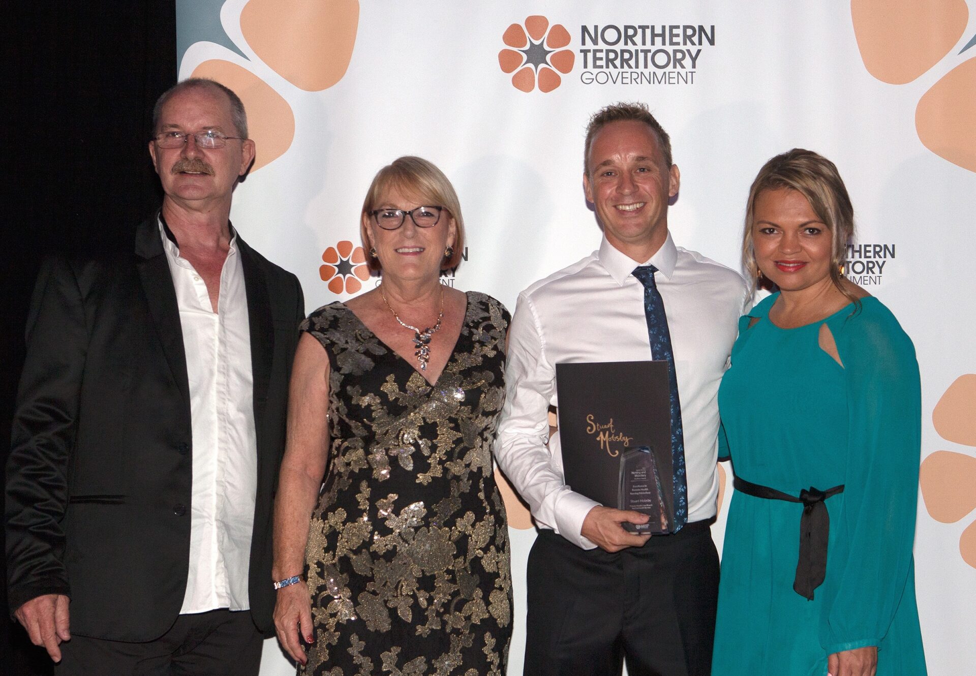 Left to right: Paul Stephenson Former CRANAplus Chair, Heather Keighley as Acting Chief Nursing and Midwifery Officer, NT Department of Health, Stuart Moseby and Tanja Hirvonen Centre for Remote Health