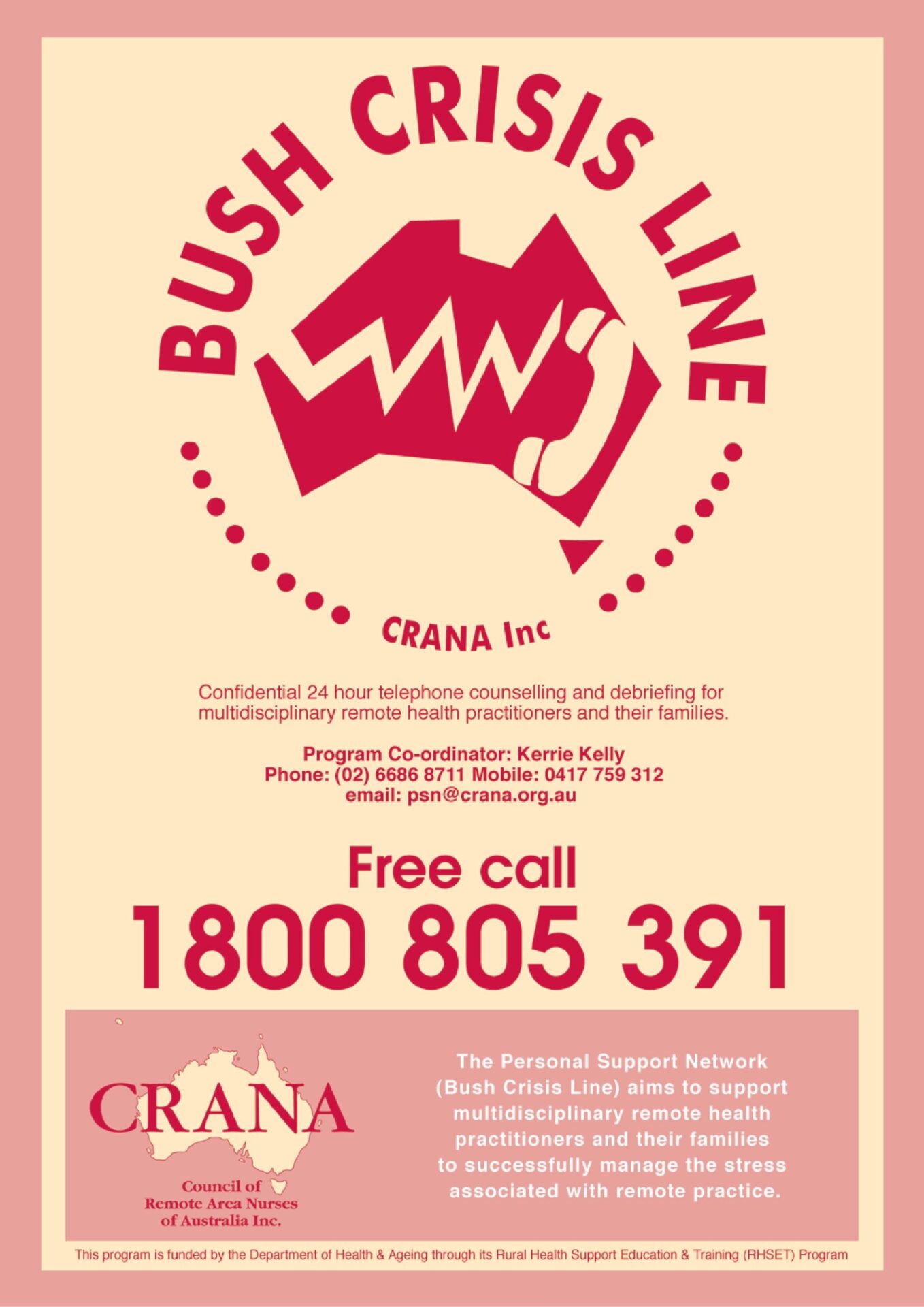 An old Bush Crisis Line poster.