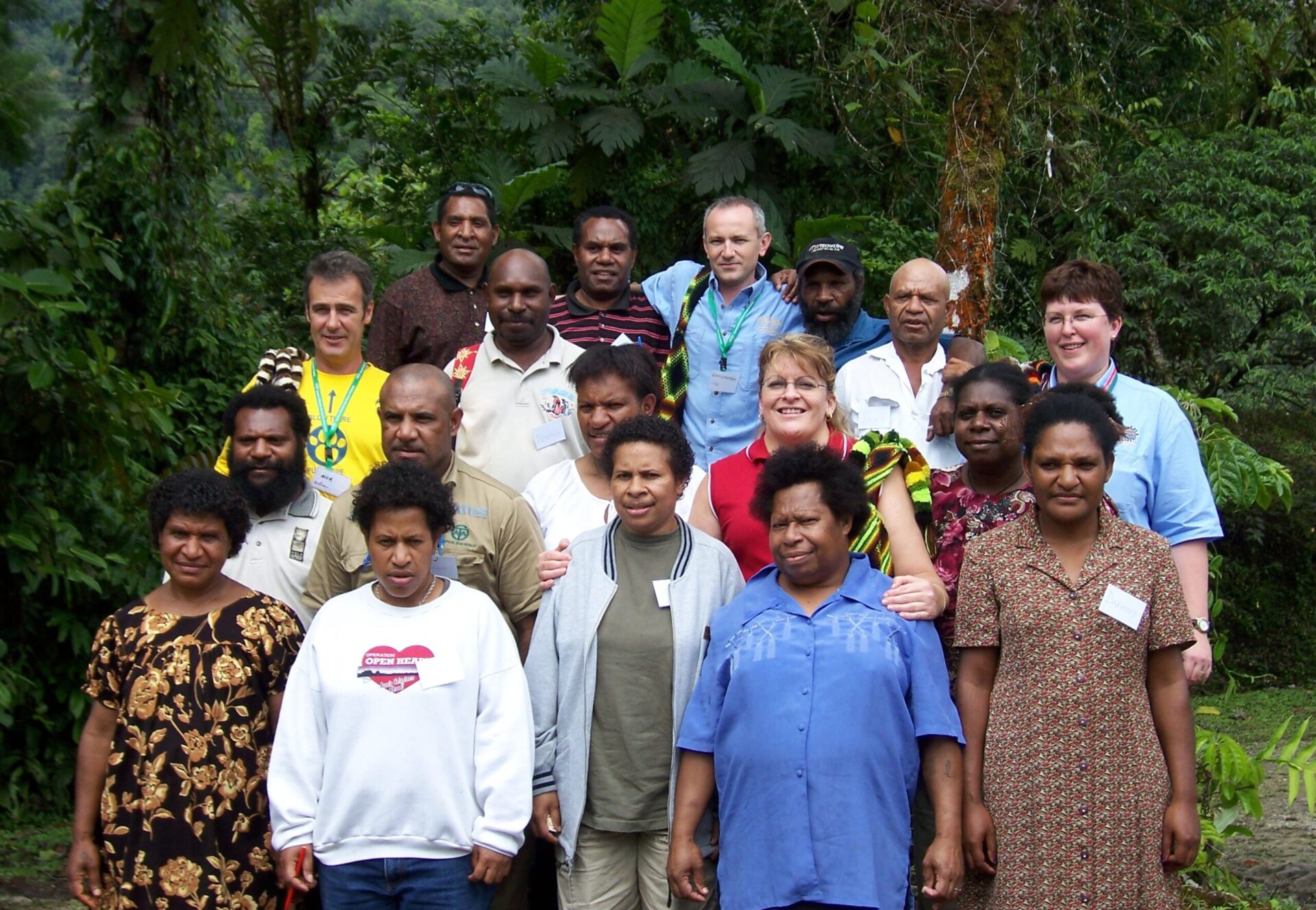 CRANA delivered education in PNG in 2006 (current board member Nick Williams is in the yellow shirt to the left).