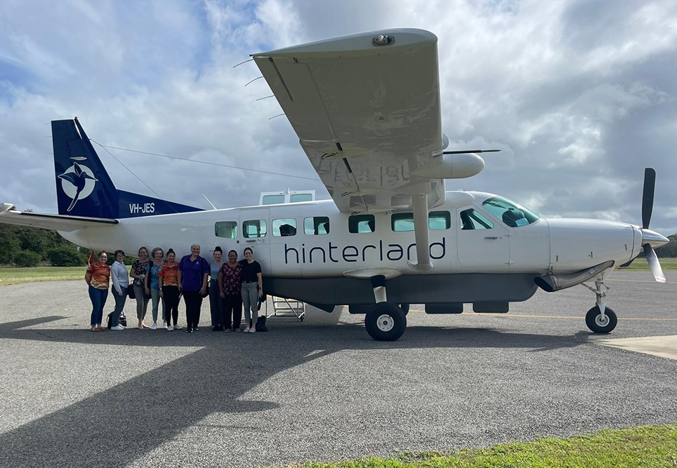 Left to right: Sonita Giudice, Natasha Crocker, Alison Weatherstone, Rachel Sargent, Melina Connors, Lavinia Coyle, Dr Jocelyn Toohill, Vanda Simpson and Edi Powe in Cooktown