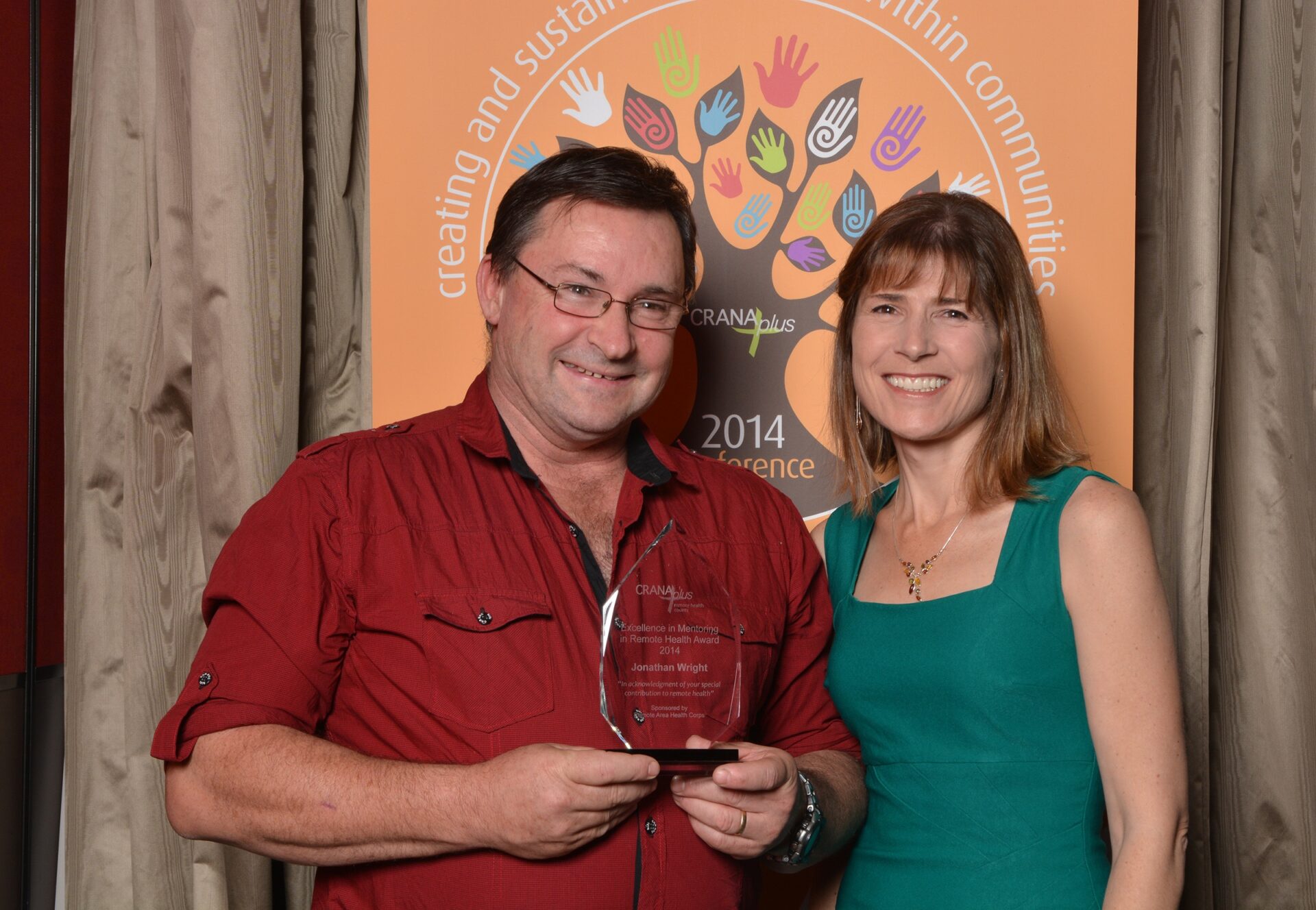 John Wright and Fiona Wake in 2014 (both are current Board Members)