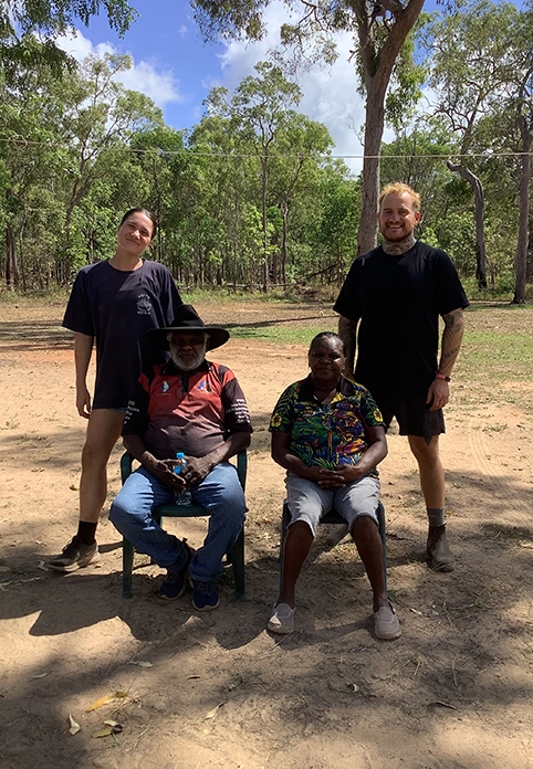 Dan with Tim McGreen (traditional owner of the Panamuunji Homeland), Tim’s partner Elaine and Dan’s Red Earth colleague Victoria.