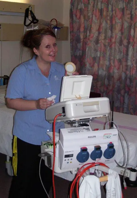 Michelle in the early days of her nursing career.