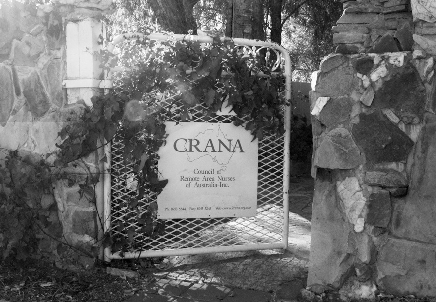 The front gate of  the Alice Springs CRANAplus office in 2009.