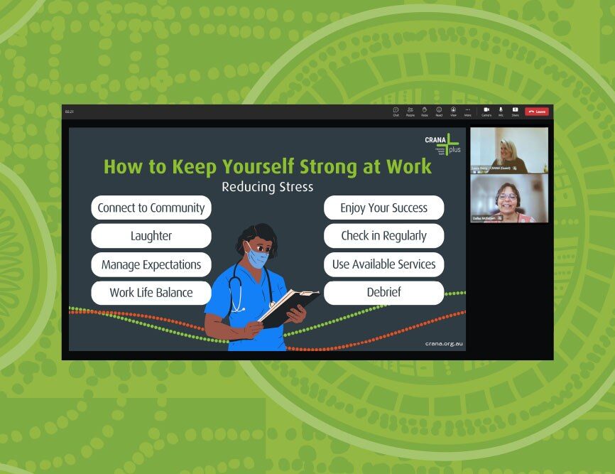 Slide that reads 'How to keep yourself strong at work'.