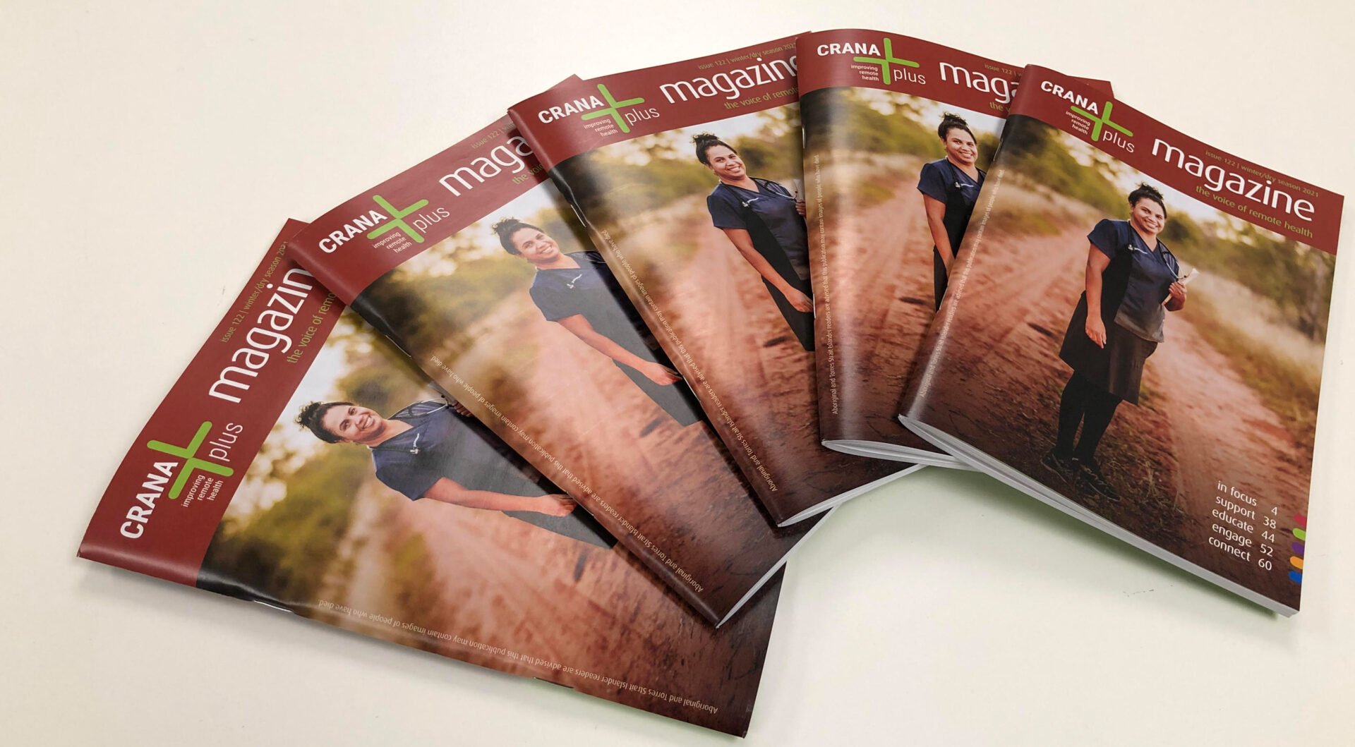 Bunch of CRANAplus magazine fanned out on table