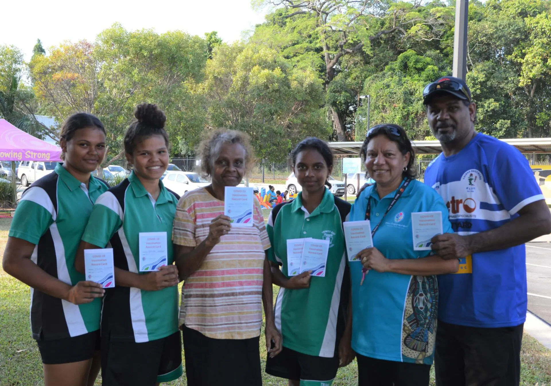 The Lyall family had their jab together