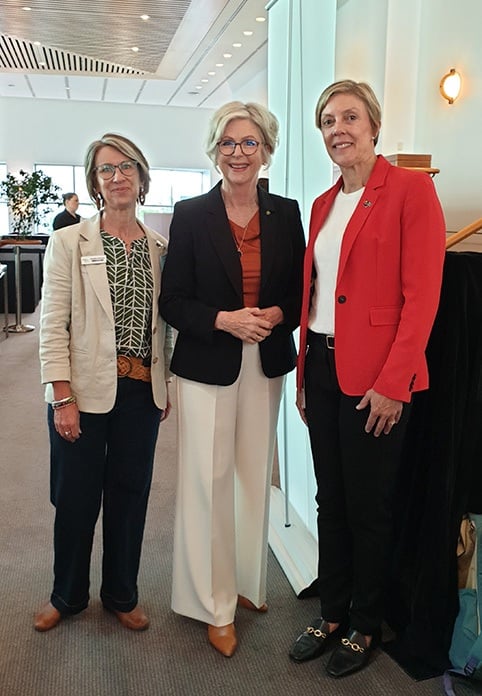 Amelia Druhan, Executive Director Education CRANAplus, Helen Haynes MP, Helen White CEO College of Midwives.