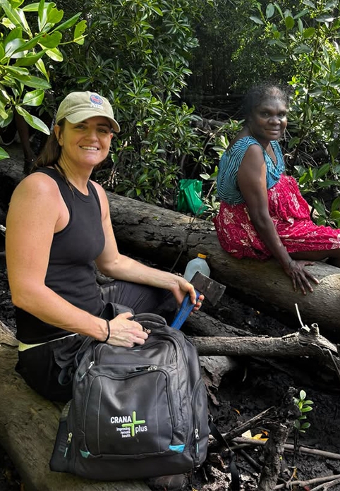 Clare exploring the Galiwin’ku mangroves with her yapa (adopted sister), Tanya.