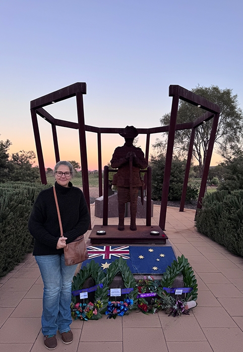 Danielle at ANZAC Day dawn service in Alice Springs.