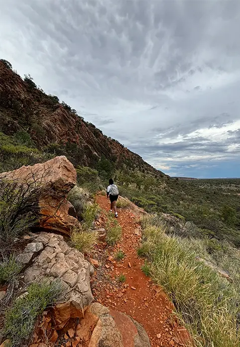 Hiking on the 8km Yeperenye/Emily and Jesse Gaps Trail.