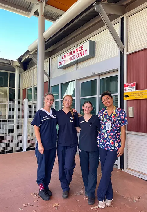 Erica with nursing colleagues in Broome.