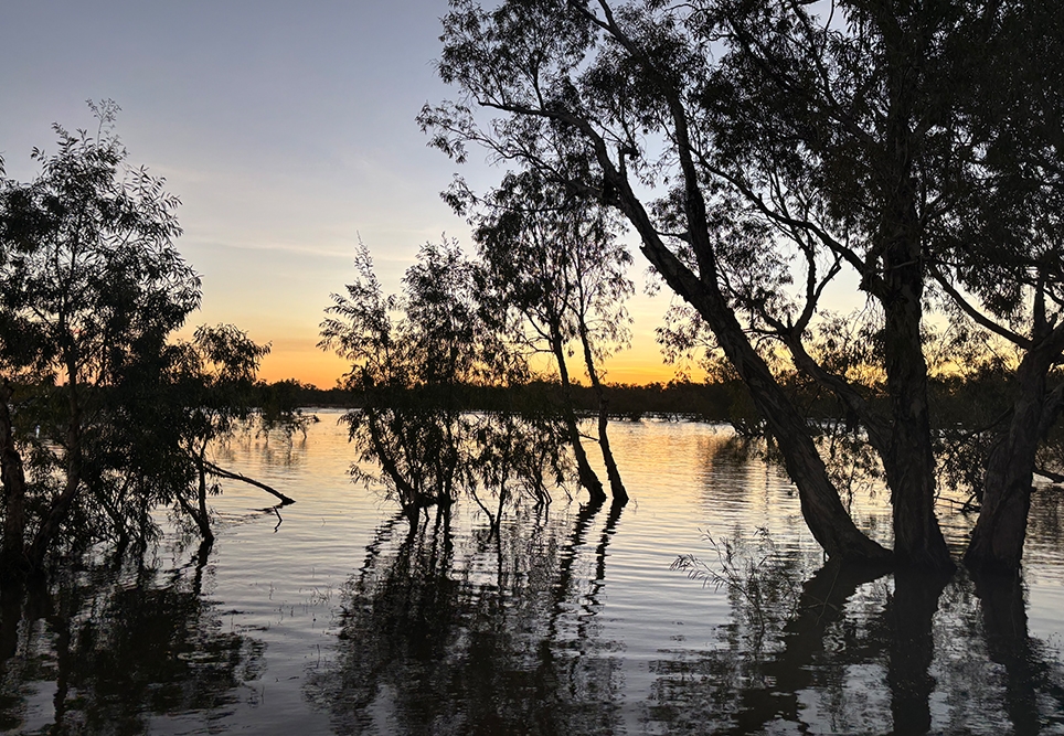 Sunset over the Nicholson River, Doomadgee.