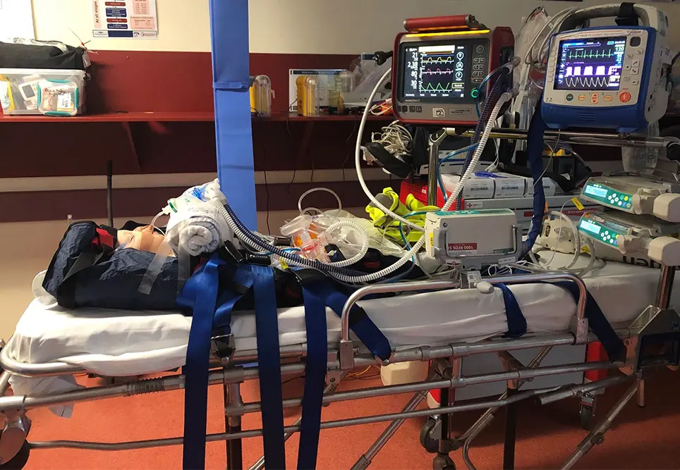 Keelan ready for transport.