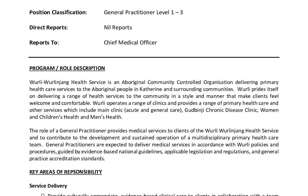 Position Description_General Practitioner