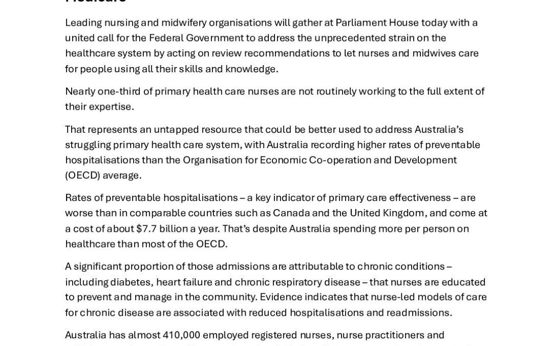 Joint Media Release_Medicare needs a refresh