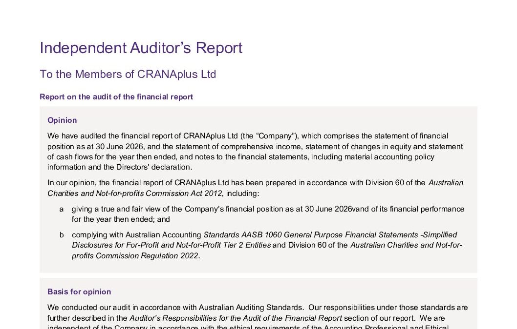 CRANAplus Ltd_Audit Report_Jun 26(22201860.1)